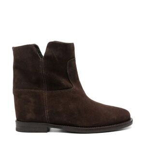 EUC - Via Roma 15 Suede Flat Ankle Boots - Chocolate - Size 39